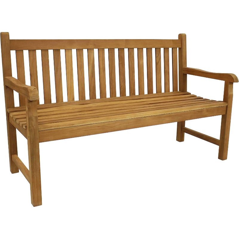59" Light Brown Teak Bench