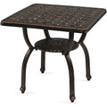Square Antique Bronze Cast Aluminum Patio Side Table