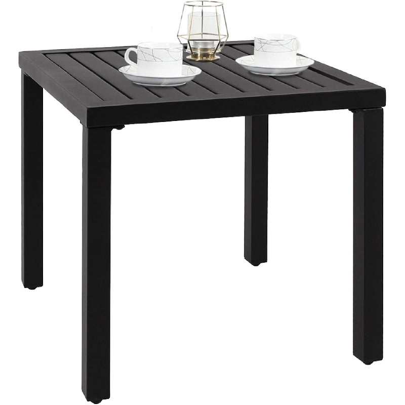 Black Metal Square Side Table