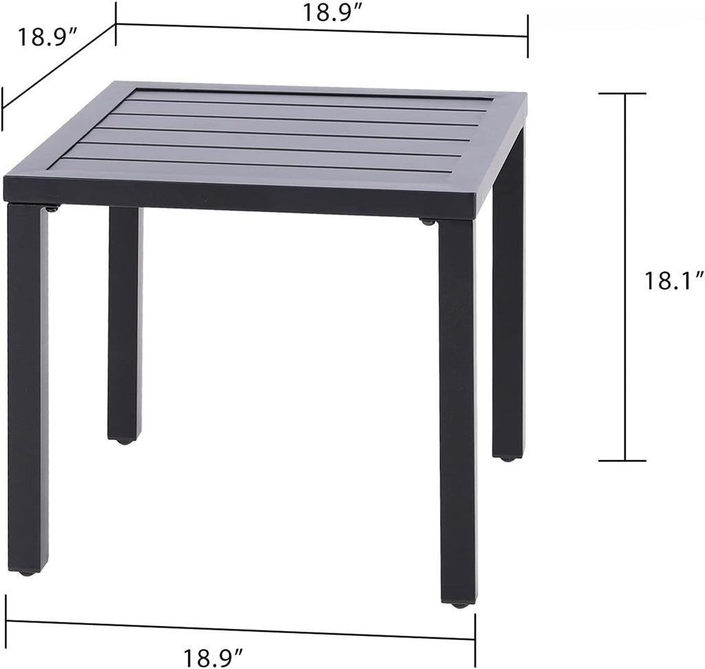 Black Metal Square Side Table