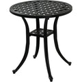 Black Cast Aluminum Patio Side Table