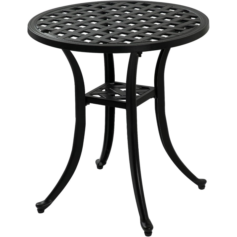 Black Cast Aluminum Patio Side Table