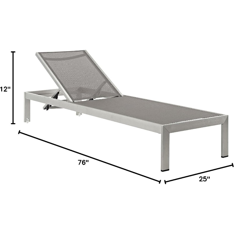 Silver Gray Chaise Lounge