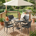 Grey PE Rattan Armchairs Set of 4