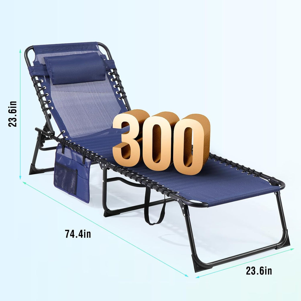 Set of 2 Folding Tanning Lounge Chairs