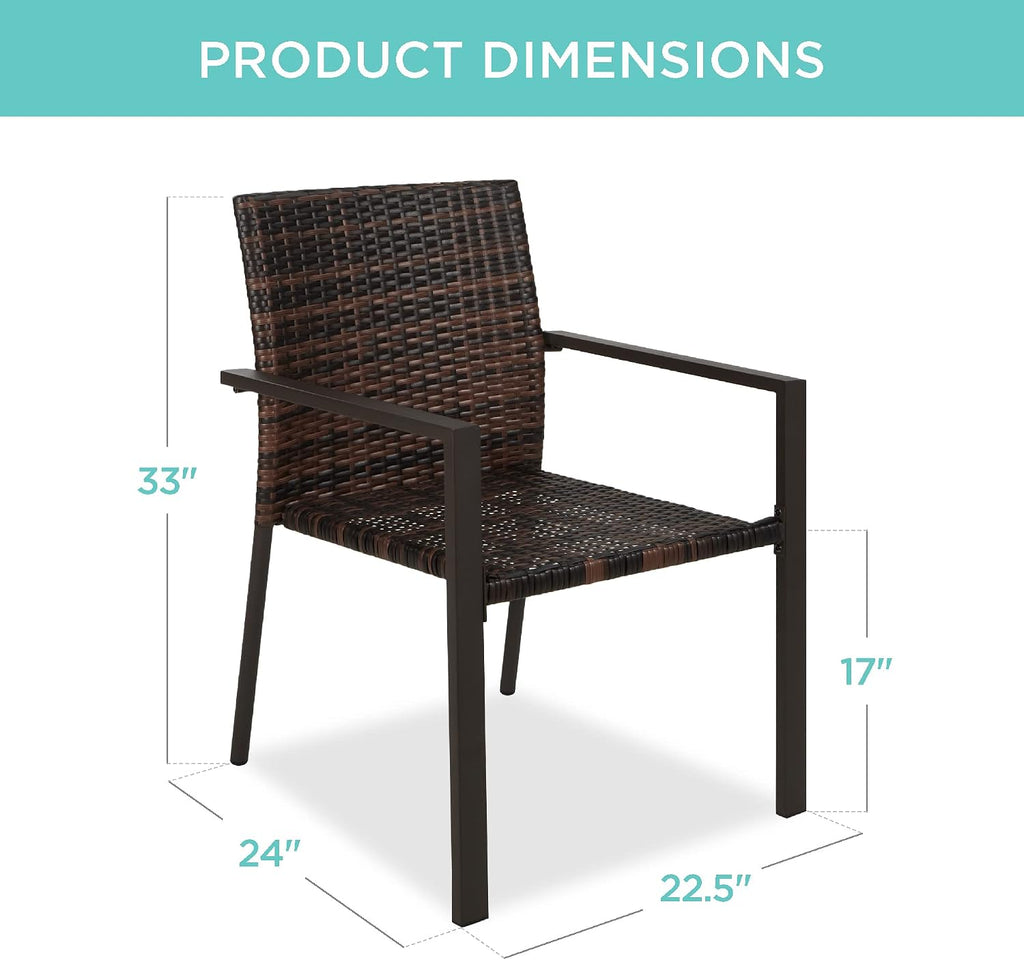 Stackable Wicker Patio Dining Chairs