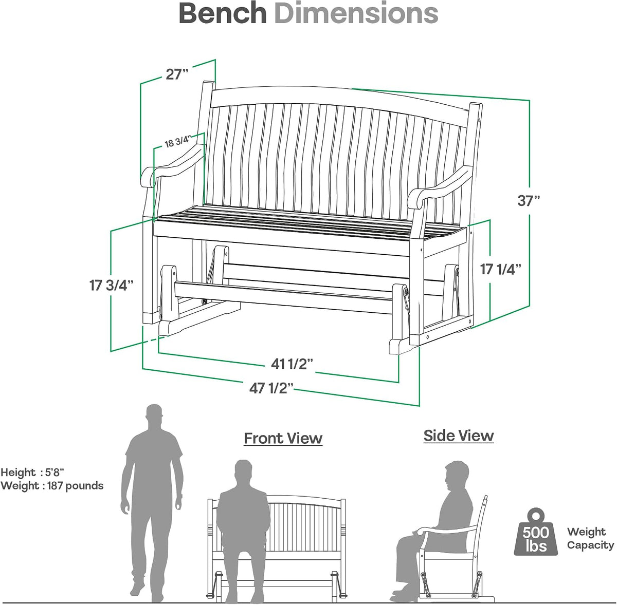 Teak Wood Glider Bench