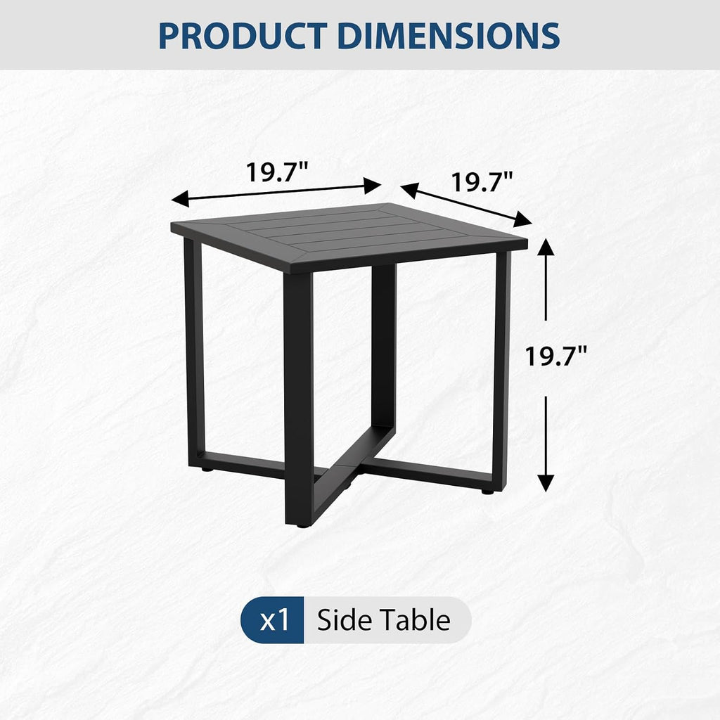 Black Steel Patio Side Table