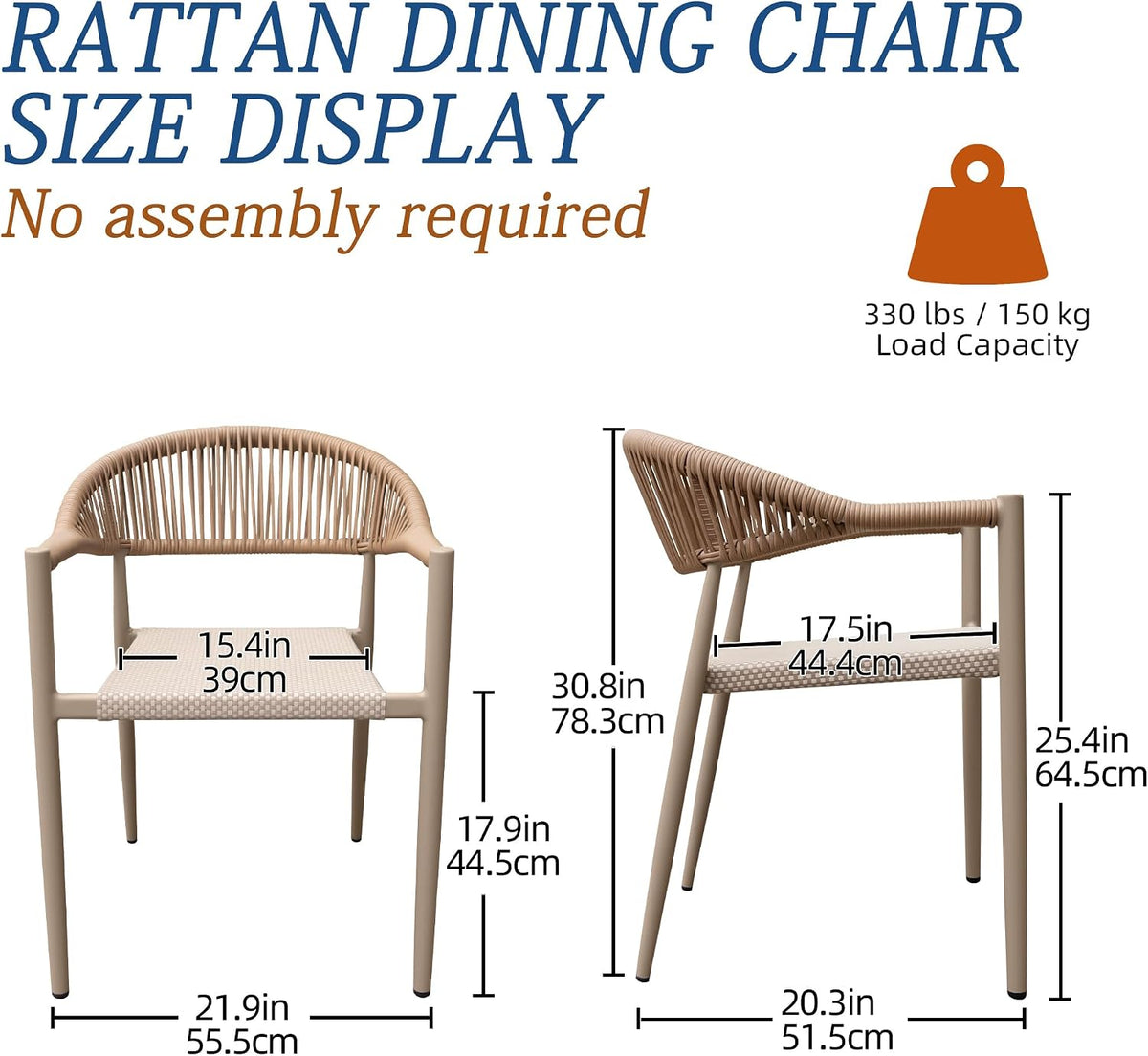 4Pcs Stackable Rattan Patio Armchairs