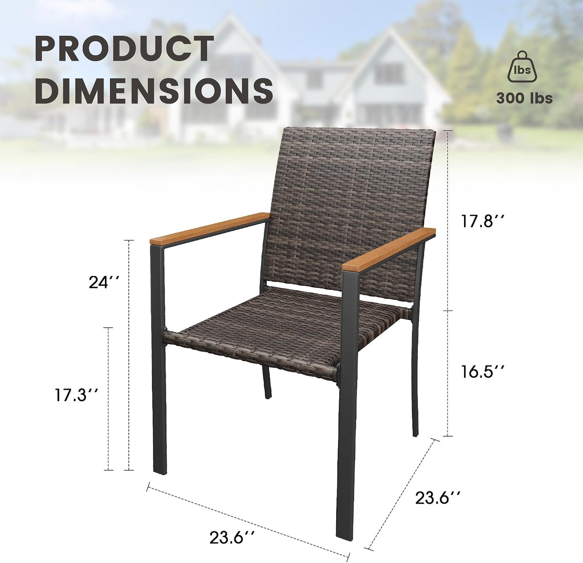 Stackable Wicker Patio Dining Chairs