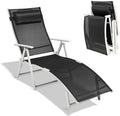 Black Folding Chaise Lounge Chair