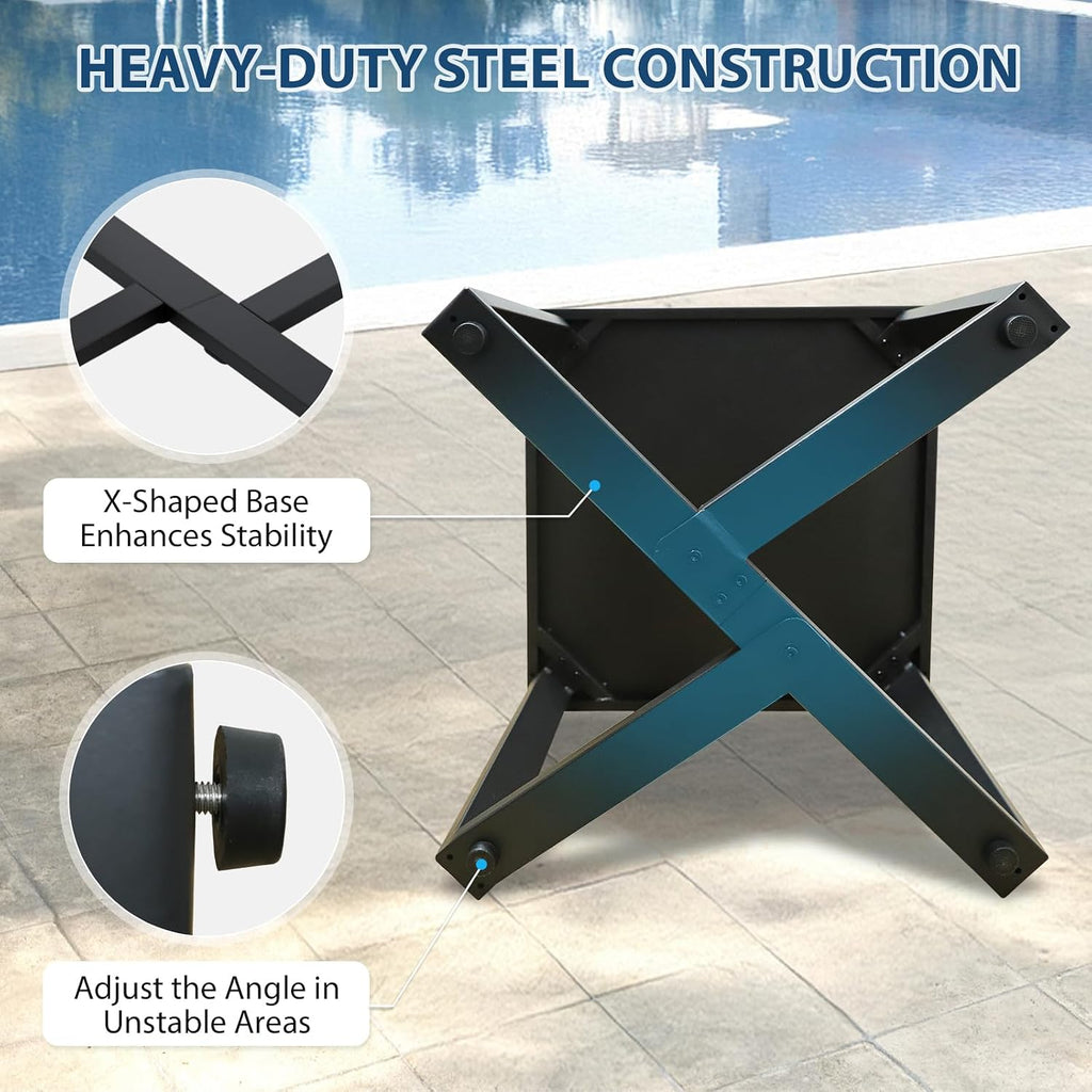 Black Steel Patio Side Table