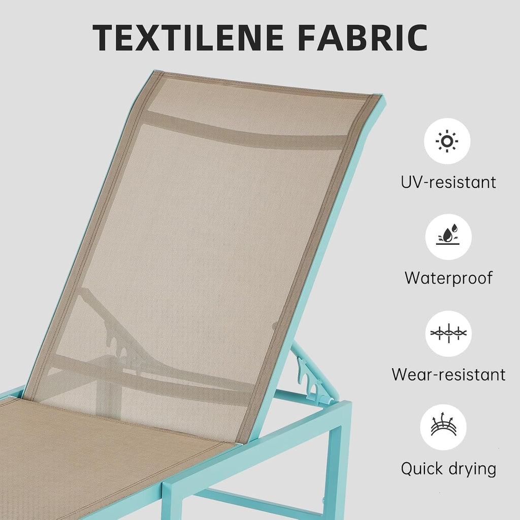 Blue Adjustable Patio Lounge Chair