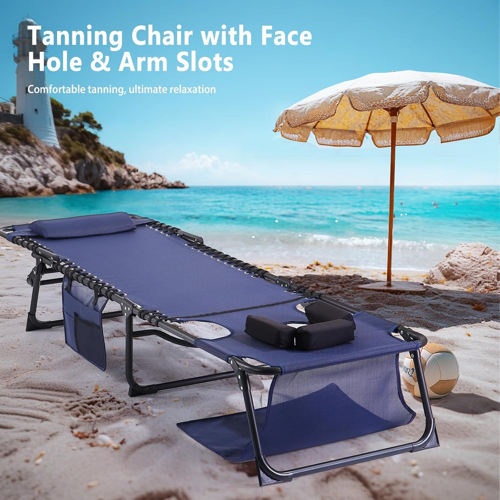 Set of 2 Folding Tanning Lounge Chairs