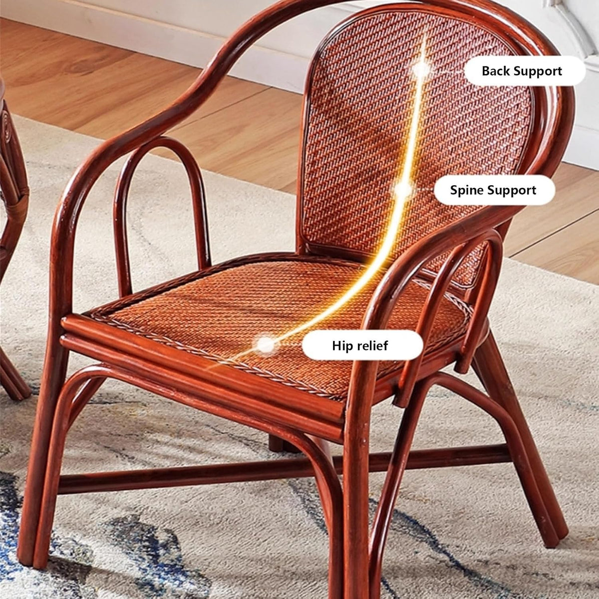 Natural Rattan Stackable Bistro Armchair