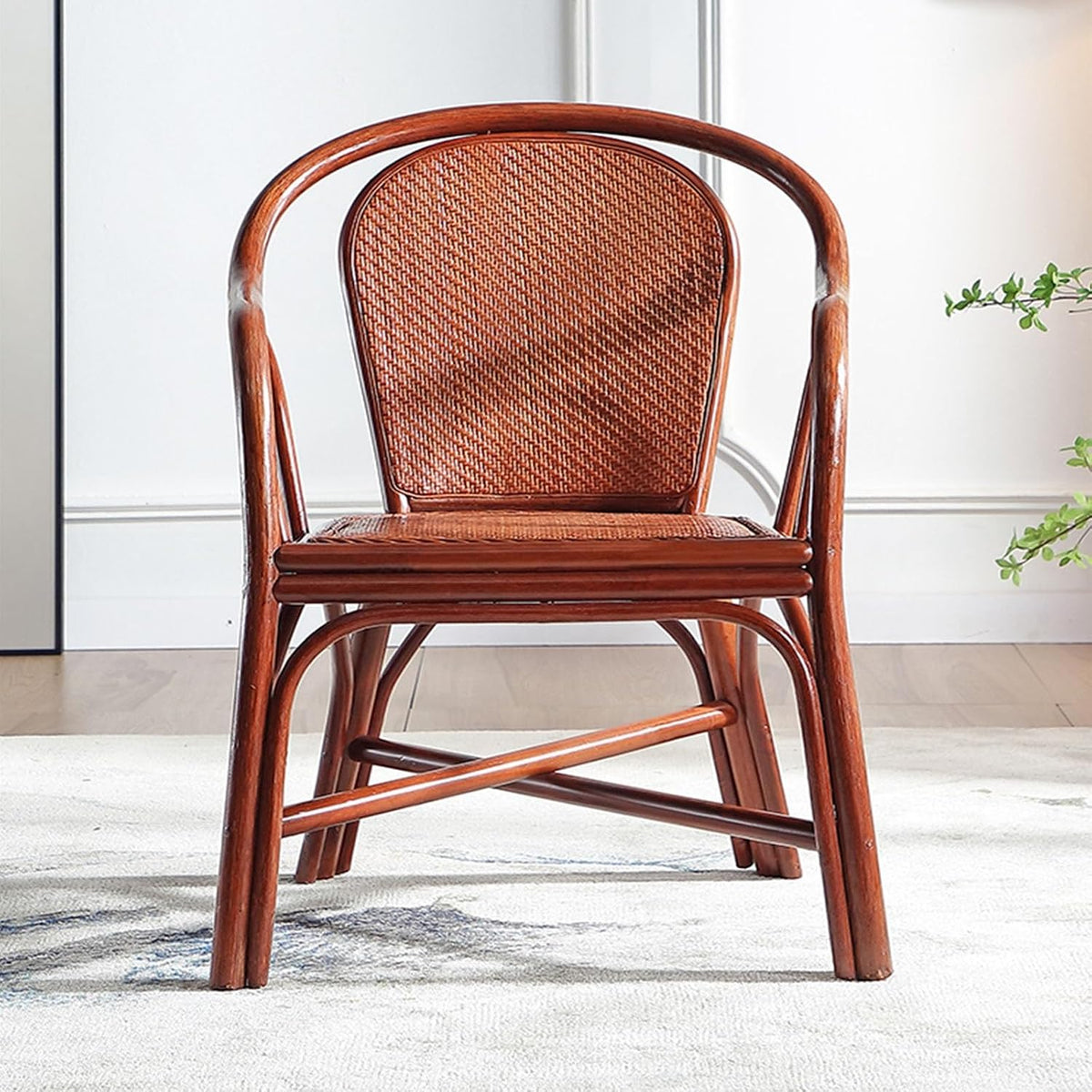Natural Rattan Stackable Bistro Armchair