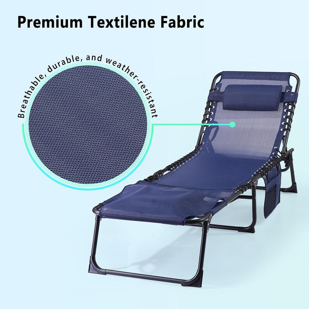 Set of 2 Folding Tanning Lounge Chairs