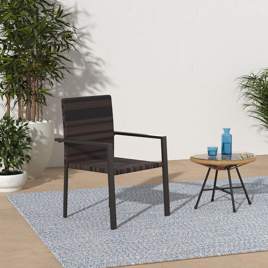Stackable Wicker Patio Dining Chairs
