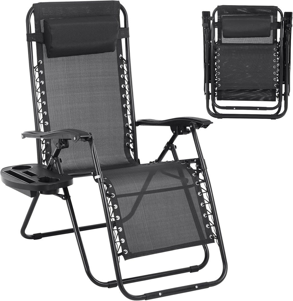 Zero Gravity Black Folding Lounge Chair
