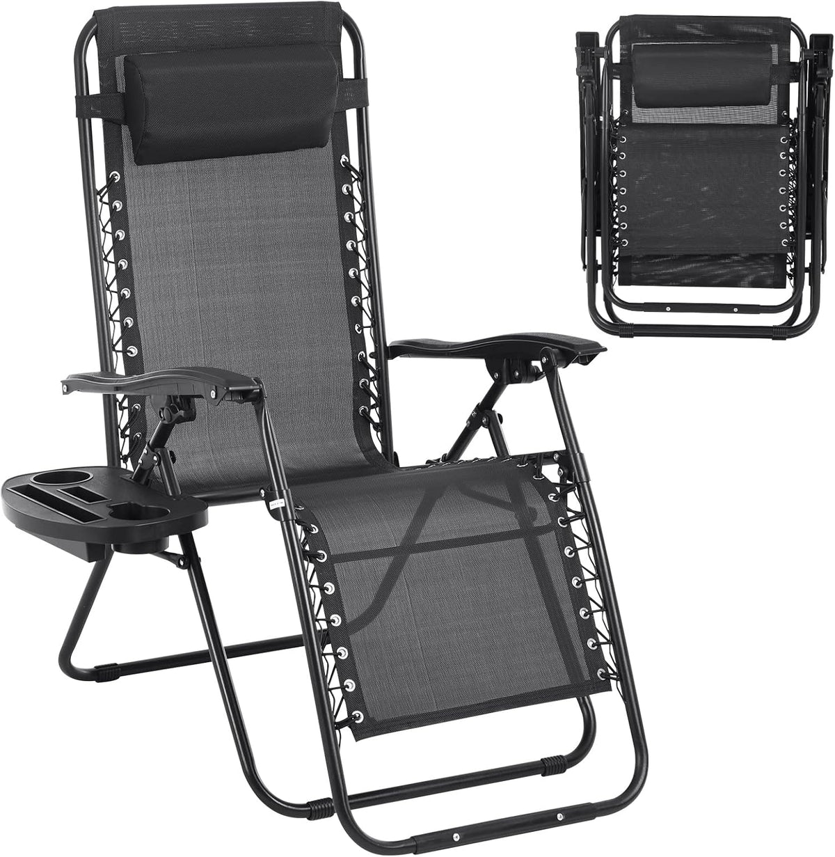 Zero Gravity Black Folding Lounge Chair