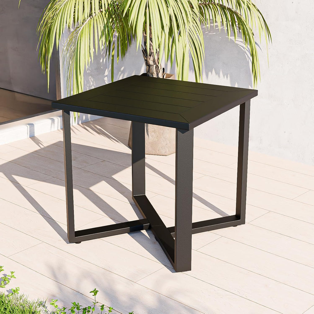 Black Steel Patio Side Table