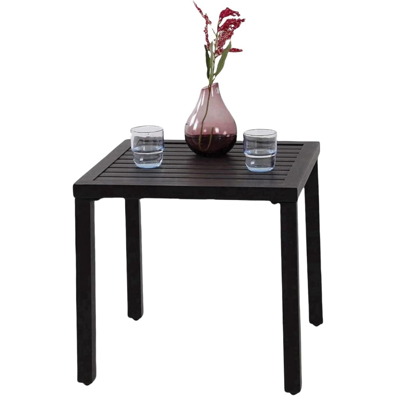 Black Metal Square Outdoor Side Table