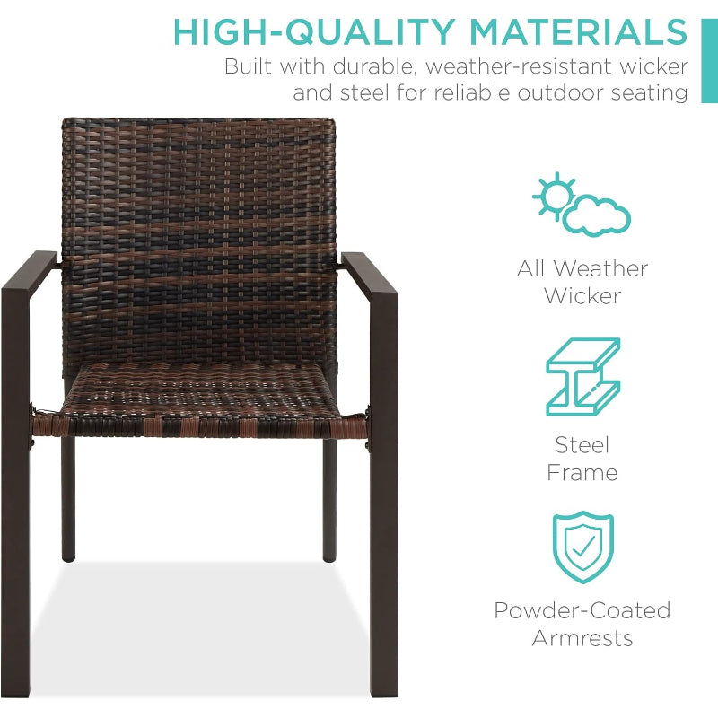 Stackable Wicker Patio Dining Chairs