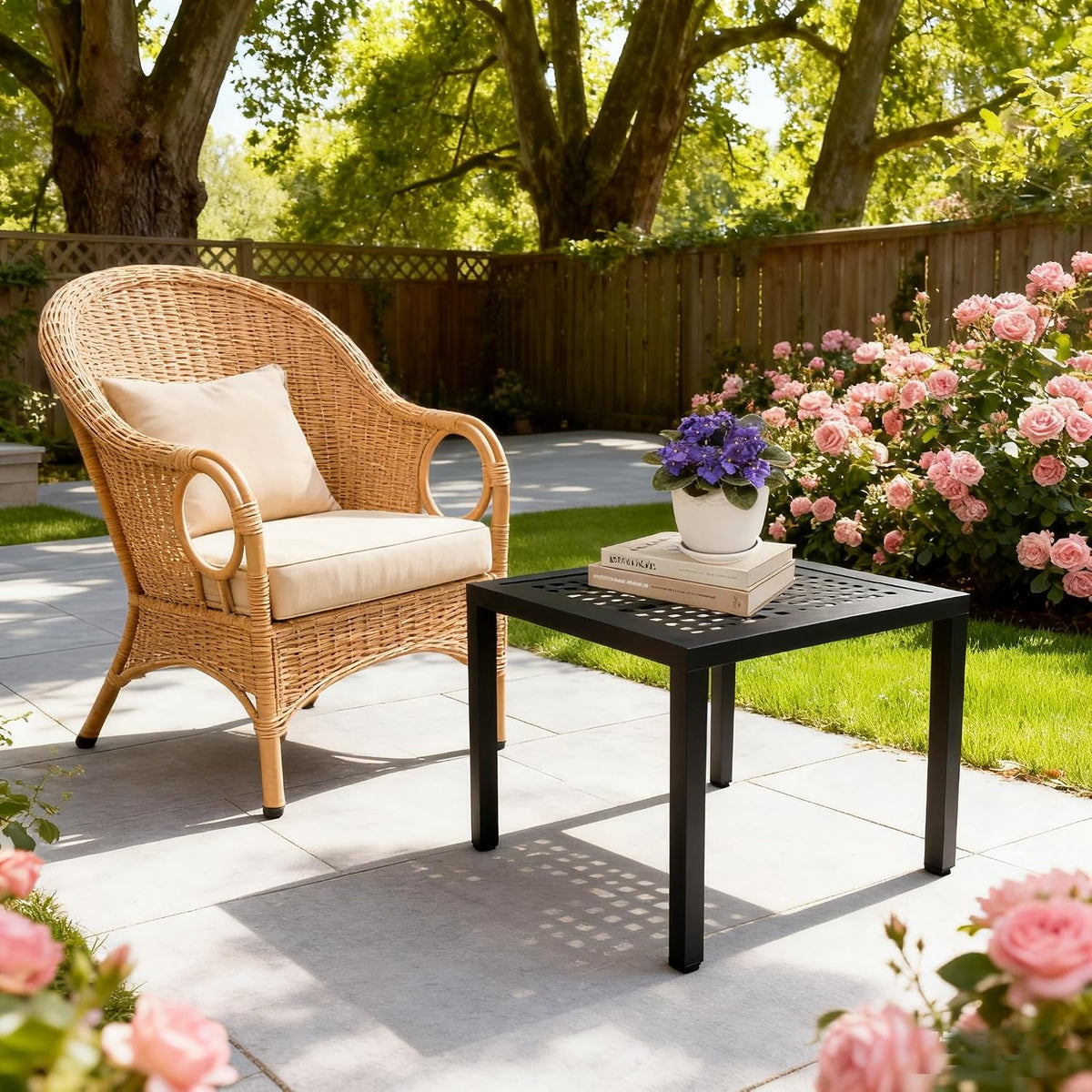 Square Aluminum Rustproof Patio Side Table