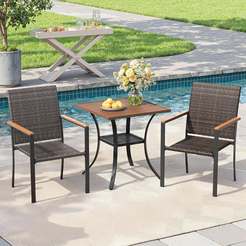 Stackable Wicker Patio Dining Chairs