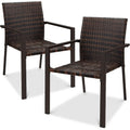 Stackable Wicker Patio Dining Chairs