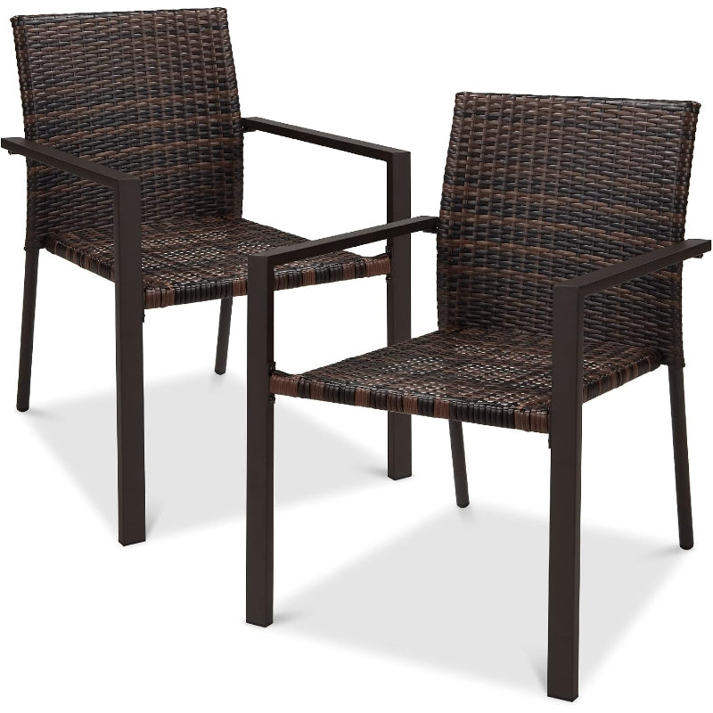 Stackable Wicker Patio Dining Chairs