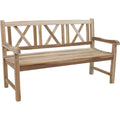 59" Cross-Back Teak Bench