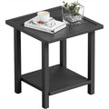 Large Square Black Metal Patio Side Table