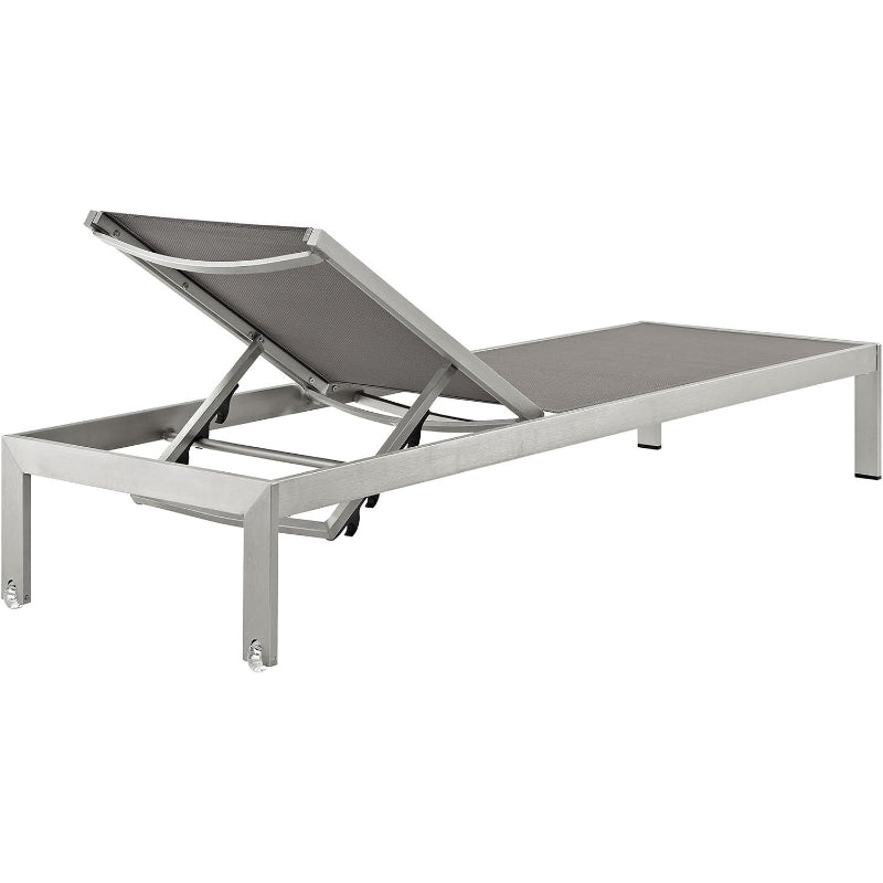 Silver Gray Chaise Lounge
