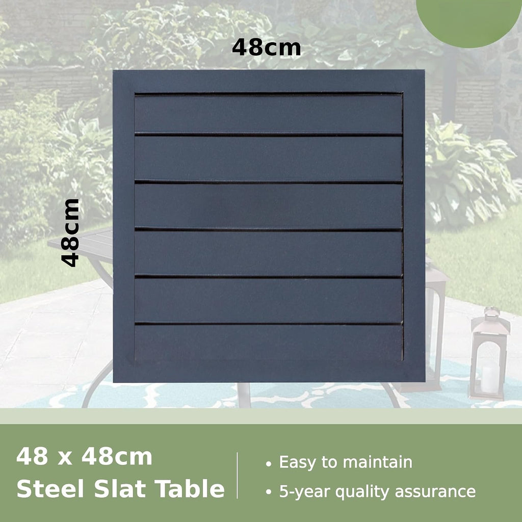 Black Metal Square Outdoor Side Table