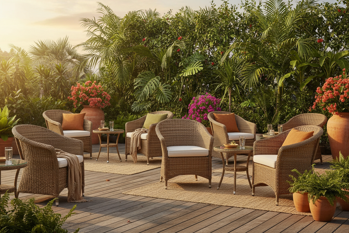 Synthetic Rattan Armchairs