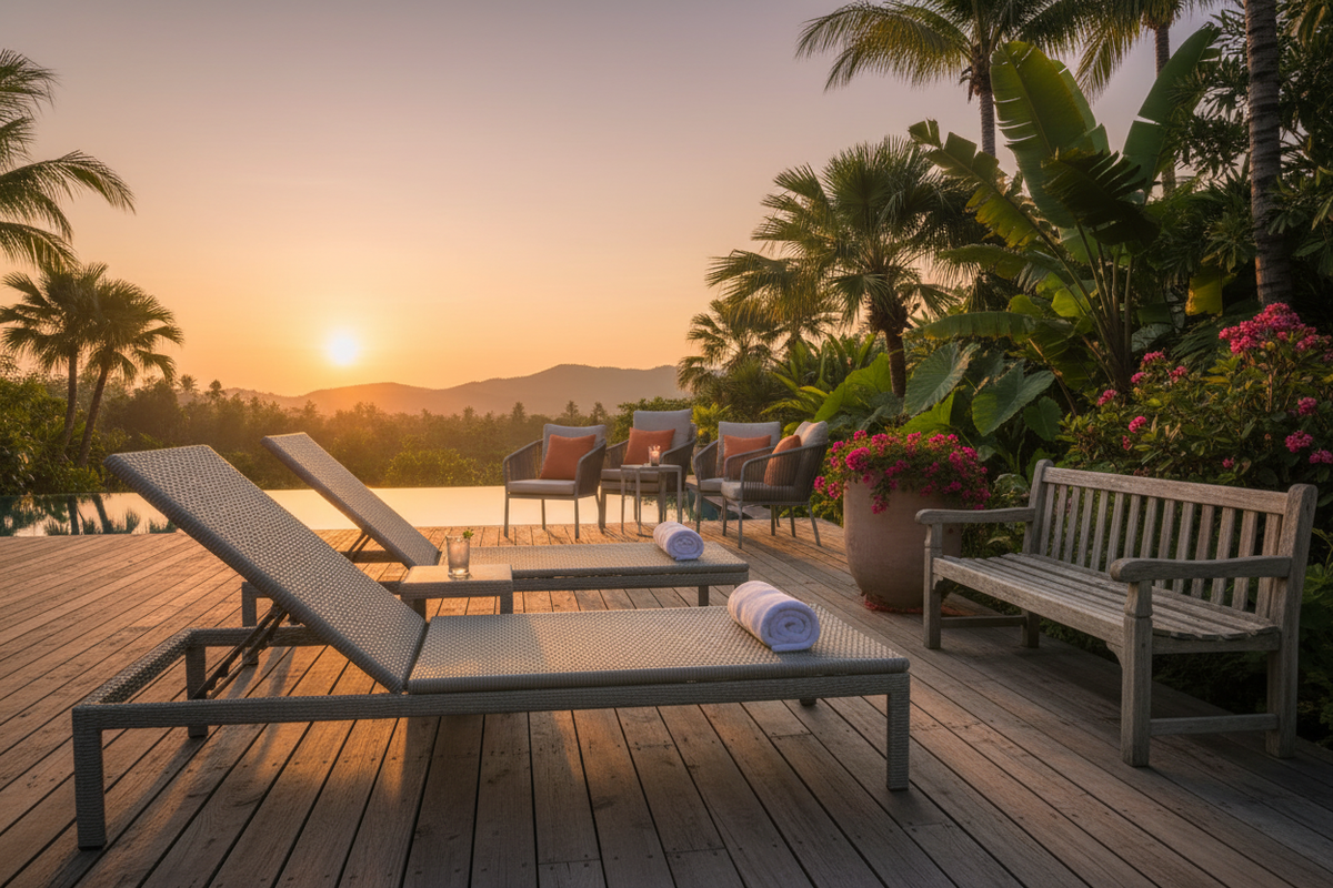 Warm Outdoor Furniture Scene